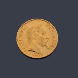Lote 2675: Napoleón III, 20 francos, Francia en oro de 22 K.