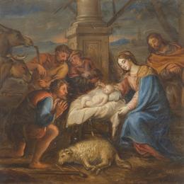 Lote 51: SEGUIDOR DE FRANCISCO RIZI S. XVII - Adoración de los pastores