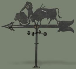 Lote 1020: Veleta de hierro forjado representando a un torero.