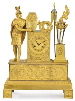 Lote 1064: Reloj de sobremesa Imperio en bronce dorado
