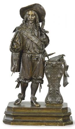 Lote 1071: Escuela Francesa S. XIX
"Jacques Callot"
Escultura en bronce patinada. Titulada.