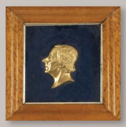 Lote 1109
"Retrato de Robert Owen" en bronce dorado y cincelado S.XIX. 
Marco de raiz de arce,