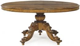 Lote 1230: Mesa de comedor tilt-top victoriana en madera de palisandro, sobre pedestal y patas talladas.
Inglaterra, segunda mitad S. XIX