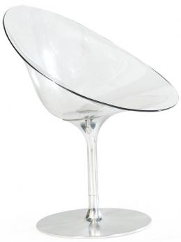 Lote 1356-A
Philippe Starck (París 1949) para Kartell. Silla Eros en policarbonato transparente, sobre base giratoria con sujeción central en aluminio pulidoCon Marca en la base