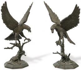 Lote 1366
Pareja de águilas de bronce 