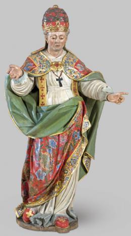 Lote 1374
San Gregorio Magno, talla salmantina atribuida a Antonio de la Paz siglo XVIII 