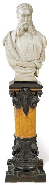 Lote 1391: Josep Reynés ( Barcelona 1850-1926)
"Caballero" 1880
Busto tallado en mármol, firmado y fechado. 