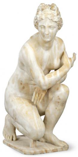 Lote 1415: "Venus Agachada" en alabastro tallado S. XX