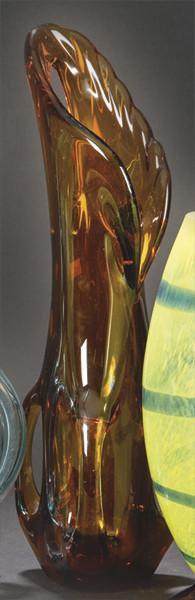 Lote 1523: Jarrón de cristal de Murano en ambar