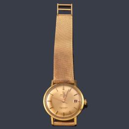 Lote 2540: OMEGA Seamaster de caballero con caja y brazalete en oro rosa de 18 K.