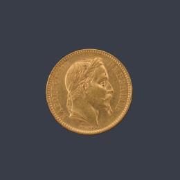 Lote 2580: Moneda 20 francos franceses en oro de 22 K.