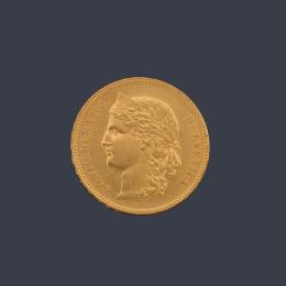 Lote 2583: Moneda 20 francos suizos en oro de 22 K.