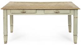 Lote 1032: Mesa de cocina en madera de pino con patas pintadas en blanco. S. XX