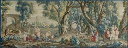 Lote 1253: Tapiz Luis XV Aubusson, de la serie "Les Amusements de la Campagne" según Jean Baptiste Huet, tercer tercio S. XVIII. Tejido en lana y seda sobre cartón de J.B. Huet (1745-1811)