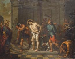Lote 82: ESCUELA FLAMENCA S. XVII - Jesús atado y azotado a la columna