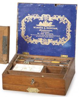 Lote 1353: Caja de pintor de la firma inglesa Winsor & Newton de Londres ff. S. XIX.