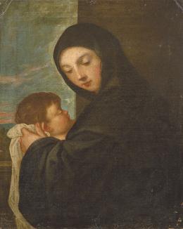 Lote 94: ESCUELA GRANADINA S. XVII - Virgen con el Niño