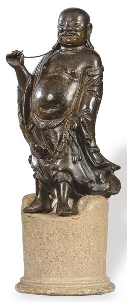 Lote 1444: "Ho-Shang" de bronce patinado, China Dinastía Qing S. XIX.