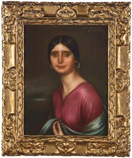 Lote 139: JULIO ROMERO DE TORRES - Retrato de doña Josefina Cortés. H. 1921