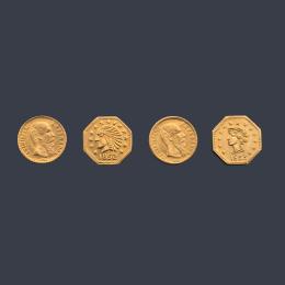 Lote 2604: 4 Moneditas en oro de 22 K.