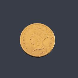 Lote 2609: Moneda 1 dolar USA en oro de 22 K.