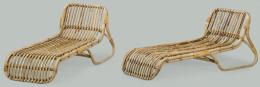 Lote 1272: Pareja de tumbonas en madera de bambú.
Francia, S. XX