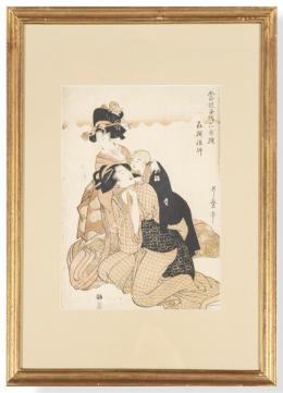 Lote 1423: Kitagawa Utamaro (1.750-1.806)
"Dos Oiran" y "Dos Mujeres una con Niño a la Espalda"