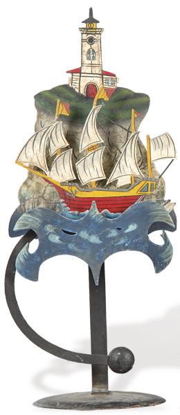 Lote 1499: Tentetieso hierro pintado barco
