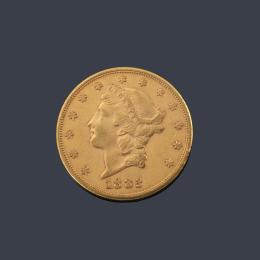 Lote 2581: Moneda 20 dólares americanos en oro de 22 K.