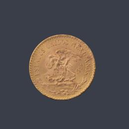 Lote 2584: Moneda de 20 pesos mexicanos en oro de 22 K.