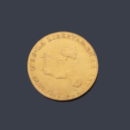 Lote 2596: Moneda 8 escudos Mexicanos 1850 llamado "doblón" en oro de 22 K.