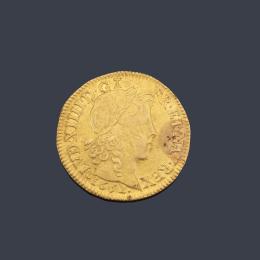Lote 2598: Moneda Luis XIV Francia 1652 22k