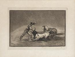 Lote 2: FRANCISCO DE GOYA Y LUCIENTES - Un caballero español mata un toro después de haber perdido el caballo. 5ª edición