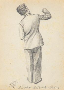 Lote 344: ANTONIO LAGO - Boceto para hombre de espaldas