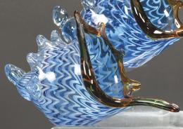 Lote 1209: Caracola de cristal de Murano azul.