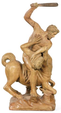 Lote 1226: Escultura de terracota centauromaquia Italiano S. XIX