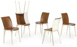 Lote 1307: Marco Zanuso (1916-2001) con Richard Sapper (1932–2015) para Gavina 
Conjunto de seis sillas modelo "Lambda chair"