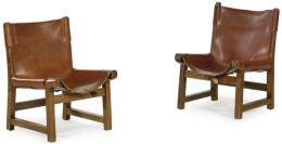 Lote 1321: Paco Muñoz (Santander, 1925 - Pedraza, 2009) para Darro 1960
Pareja de sillas modelo Riaza enanas