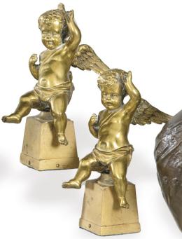 Lote 1444
Pareja de angelitos bronce dorado S. XIX