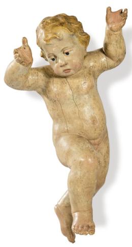 Lote 1489: "Angel" de madera tallada y policromada, España S.XVIII.