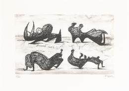 Lote 613: HENRY MOORE - Four Silhouette Figures