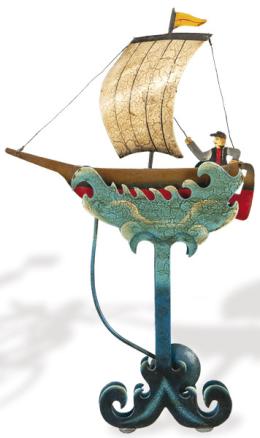 Lote 1023: Tentieso de hierro pintado de barco velero