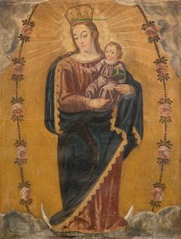 Lote 52: ESCUELA ESPAÑOLA S. XVII - Virgen con el Niño