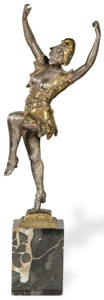 Lote 1094: Georges Omerth (Francia activo entre 1895-1925)
"Columbina"
Escultura en bronce dorado y plateado.