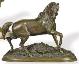 Lote 1124: Siguiendo a Pierre Jules Mène (Francia 1810-1879)
"Caballo" ff. S XIX
Escultura de bronce patinado.