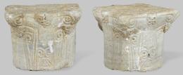 Lote 1232
Pareja de capiteles italianos de mármol griego tallado, Reino de Lombardía SS VI-VII