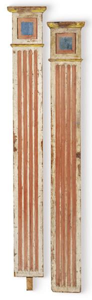 Lote 1244:  Pareja de Pilastras en madera tallada y policromada. España, S. XVIII.