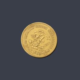 Lote 2758: Moneda de 20 pesos Mexicanos en oro de 22K.