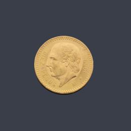 Lote 2762: Moneda de diez pesos mexicanos en oro de 22 K.