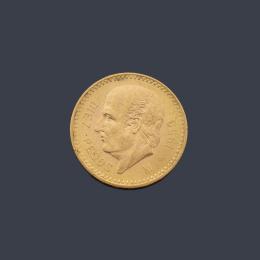 Lote 2763: Moneda de diez pesos mexicanos en oro de 22 K.